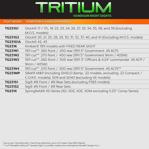 TruGlo Tritium Pro Brite Site Low Set Glock Handgun Sight, Glock 17 & More