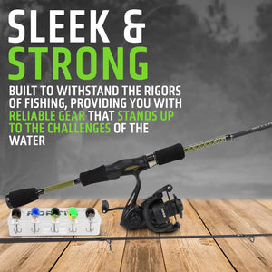 7' Medium Action 2 Piece Fiberglass/Graphite Spinning Rod and 4000 Spinning Reel Package | FORTIS