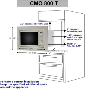 Equator 0.8 Cubic Foot Countertop Microwave and Oven Combo, Stainless Steel