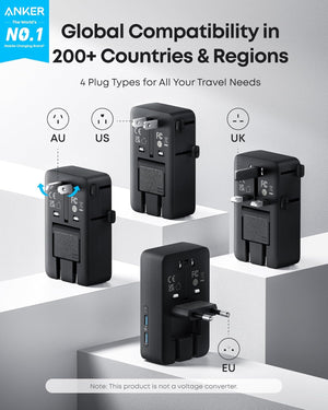 Anker Nano Travel Adapter (5-in-1, 20W, 1-Pack) - TRAPSKI