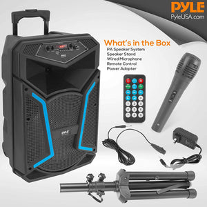 Pyle PPHP122SM Portable Bluetooth Speaker System with Flashing Party Lights