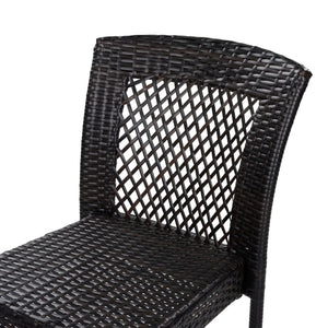 7 Piece Outdoor Dining Set with Table and 6 Chairs - Brown Multi