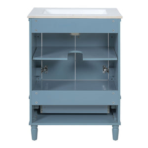 Bathroom Vanity With Ornate French Cylinder Legs, Soft Close Drawer