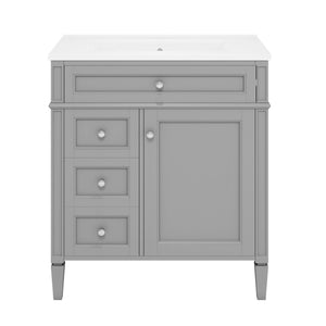 Bathroom Vanity With Medicine Cabinet, Royal Mirror Cabinet, Modern Bathroom Storage Cabinet With 2 Soft Closing Doors And 4 Drawers