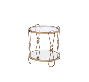 Zekera Mirrored & Champagne Finish End Table
