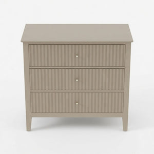 Fluted 3 Drawer Nightstand With Soft Close Slides