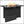 Outdoor 2 In 1 Gas Fire Pit Table With Lid & Glass Shield, Stainless Burner, Lava Rock, Rectangular Design - Black