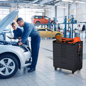 Rolling Tool Cabinet Heavy Duty Garage Storage With Lockable Doors & Drawers