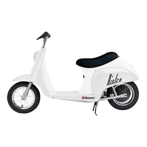 Razor Pocket Mod Miniature Euro 24V Electric Kids Ride On Retro Scooter, White - TRAPSKI