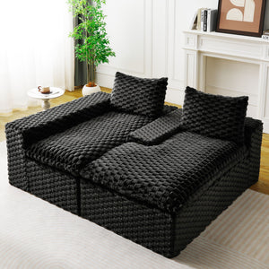 Modular Sofa, Convertible Twin Seat With Chaise Lounge