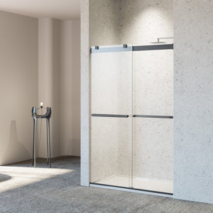46-48" W x 76" H Frameless Double Sliding Soft-Close Shower Door