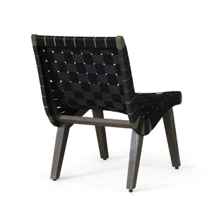 Lounge Chair With Stunning Rope Weave Design, Set of 2 - Black
