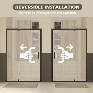 47-49" W × 72" H Pivot Shower Door with Clear Tempered Glass