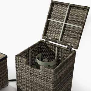 32' Propane Gas Fire Pit Table with Wicker Base and Propane Tank Cover