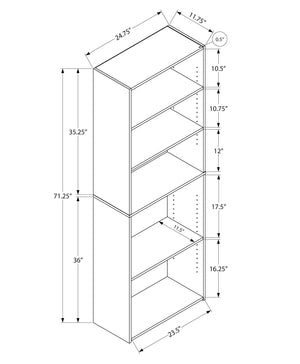 6-Tier Transitional Bookshelf for Office
