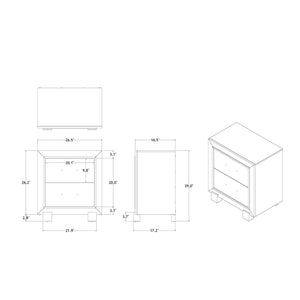 Skye - Marble Nightstand - White