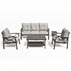 Patio Furniture Set with Coffee Table and Cushions for Backyard