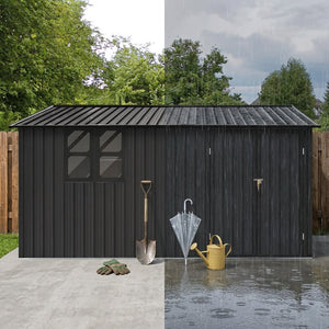 12x10 ft Metal Garden Shed Outdoor Storage