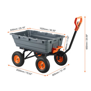 Dump Cart with Poly Body and Steel Frame