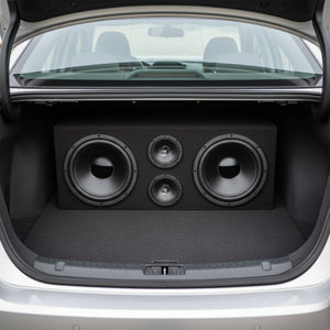 Q Power Car Audio Subwoofer Enclosure Box for 8 Inch Mids and 3 Inch Tweeters
