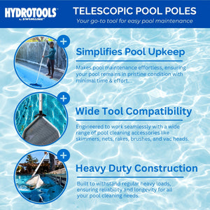 Swimline HydroTools 8356M Adjustable Extending 3 Piece Telescopic Pole for Pool