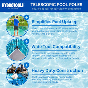 Swimline Hydrotools 2 Piece Telescopic Pole with Locking Cams for Pool Cleaning - TRAPSKI