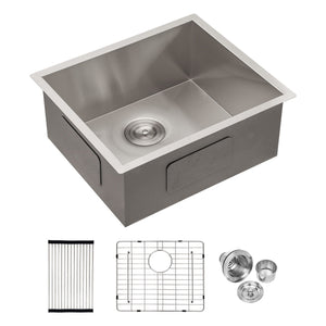 Modern Undermount Stainless Steel Kitchen Sink 16 Gauge, Deep Single Bowl