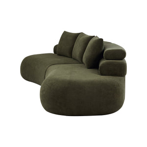122" Curved Sectional Sofa (Olive Green)
