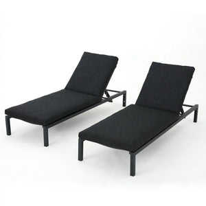 Modern Chaise Lounge with Water Resistant Fabric Cushions