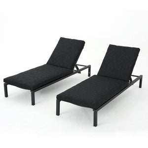 Modern Chaise Lounge With Water Resistant Fabric Cushions