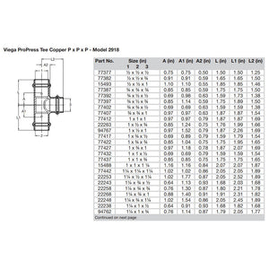 Viega ProPress 1-1/4" Copper Tee - Triple Press Connection - Smart Connect Technology