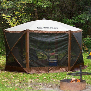 CLAM Quick-Set Escape 11.5 x 11.5 Ft Portable Outdoor Camping Shelter, Brown