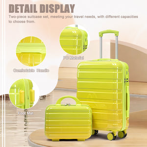 14'/20' 2-Piece PC Spinner Wheel Luggage Set with Gradient Color and Lock