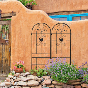 2 Pack Metal Garden Trellis 71" x 19.7" Rustproof Outdoor Support