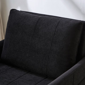 Upholstered Convertible Sleeper Sofa With 5 Position Backrest, Side Pockets, Storage