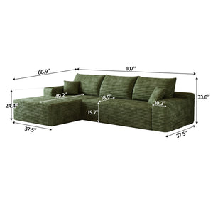 107" Cloud Sectional Couch with L-Shape Chaise