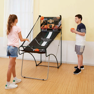 Lancaster Sports EZ-Fold 2 Player Indoor Arcade Dual Basketball Hoop Shot Game - TRAPSKI