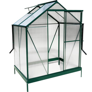 Polycarbonate house, Heavy Duty Outdoor Aluminum Walk-In House Kit With Rain Gutter, Vent And Door For Backyard Garden