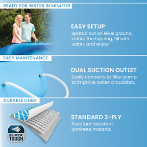 Intex Above Ground Swimming Pool, Ladder with Pump and 15’ Pool Debris Cover
