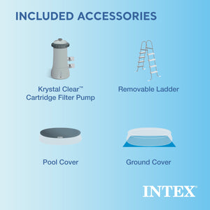 Intex 15ft x 48in Easy Set Above Ground Inflatable Pool w/ Pump and Solar Cover