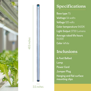 SunBlaster SL0900304 54W 6400K 4 Foot Grow Light Ballast with NanoTech Reflector