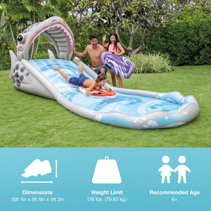 Intex Surf 'N Slide Inflatable Kid Outdoor Splash Water Slide with 2 Surf Riders - TRAPSKI