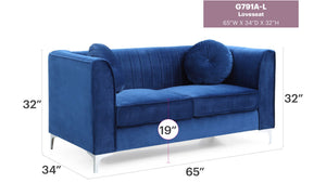 Glam Styled Micro Suede Loveseat