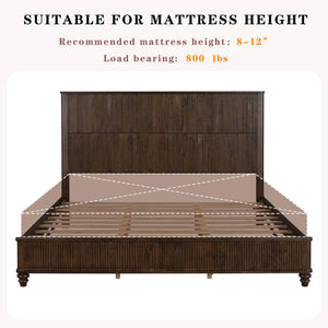 Platform Bed Frame & Tall Headboard