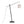 Arturo Contemporary Floor Lamp in Black Wood and Black Steel with Grey Fabric Shade