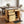 Indoor Bamboo Rolling Kitchen Island with Stainless Steel Top