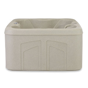 LifeSmart LS100 Sand 4 Person Plug and Play Square Hot Tub Spa with Black Cover