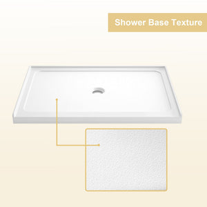 Shower Base, Center Drain With Durable Construction - Gloss White
