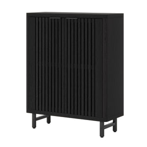 6 Tier Shoe Cabinet With Louvered Doors