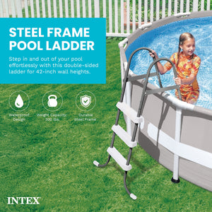 Intex Above Ground Steel Frame Swimming Pool Ladder for 42-In. Wall Height Pools